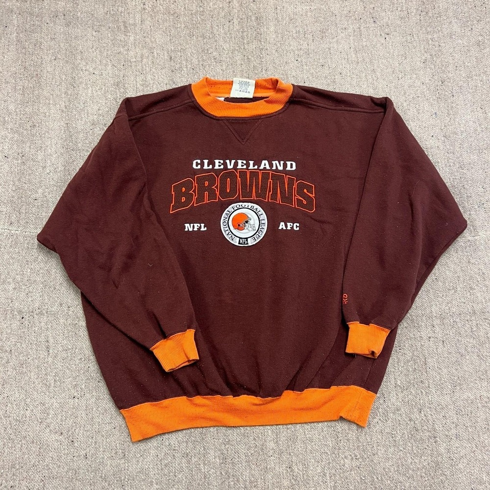 Vintage Cleveland Browns Sweatshirt Mens‎ XL Brown 1990s Lee Sport NFL